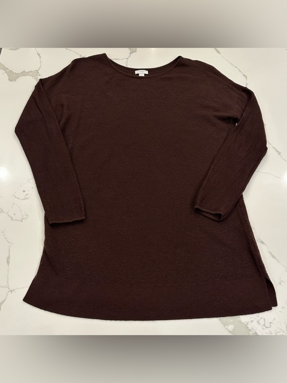 J. Jill Washable Merino Wool Brown Berry Sweater Womens M Lightweight Cozy Knit